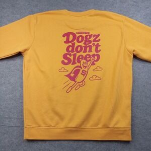 Sheetz Sweatshirt Mens XL Yellow Dogz Don't Sleep Graphic Fleece Pullover